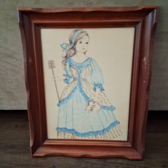 Vintage Molly Pitcher Art Print – Revolutionary War Heroine – 20"x16" with Frame - Picture 1 of 4